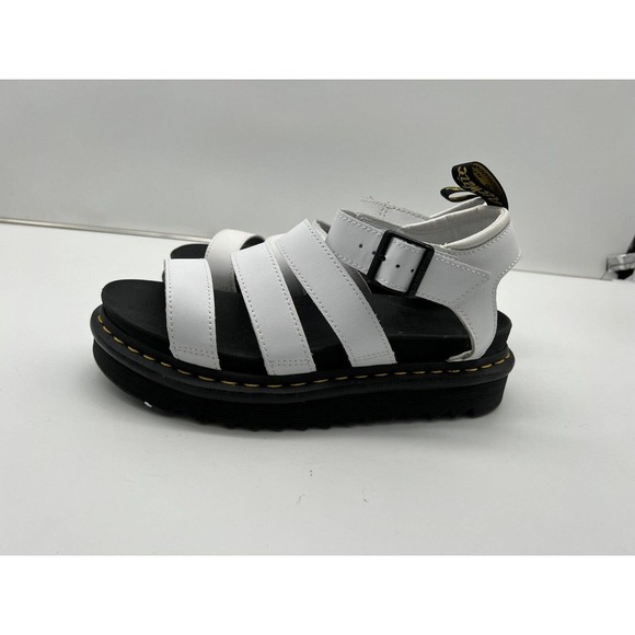 Dr. Martens Blaire Leather Sandal Size 9 White Strappy Platform Woman's Shoe - Picture 3 of 9